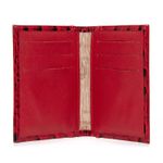 Porta Cartão em Couro Croco Vermelho Vitória
