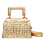 Bolsa em Couro Metalizado Dourado Mariah
