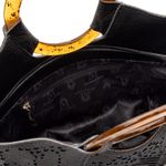 Bolsa em Material Tecnológico Preto com Trabalho a Laser Sol