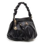 Bolsa em Couro Preto Mel 