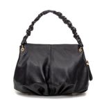Bolsa em Couro Preto Mel 