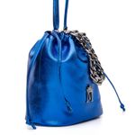 Bucket Bag Carol Azul Metalic