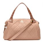 Bolsa Izabel Bordada Matelassê Amendoa