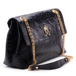 Bolsa em Couro Croco Preto Gabi