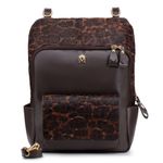 Mochila em Couro Pelo de Onça com Café para Notebook Andrea