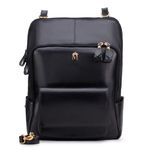 Mochila em Couro Preto para Notebook Andrea