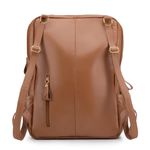 Mochila em Couro Camel para Notebook Andrea