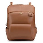 Mochila em Couro Camel para Notebook Andrea