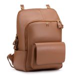 Mochila em Couro Camel para Notebook Andrea