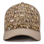 Boné Fendi com Bordado em Pedrarias Gold