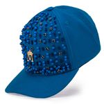 Boné Azul com Bordado Azul