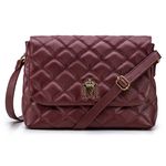 Bolsa em couro com Matelasse Vinho Cabernet Luiza