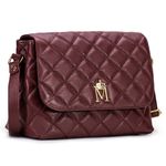 Bolsa em couro com Matelasse Vinho Cabernet Luiza