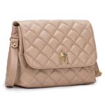 Bolsa em couro com Matelasse Nude Luiza