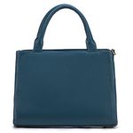Bolsa em Couro Azul Denim com Bordado Azul Bruna
