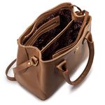 Bolsa em Couro Cor Doce de Leite Alessandra
