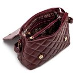 Bolsa em couro com Matelasse Vinho Cabernet Luiza
