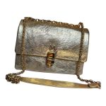 Bolsa em Couro Ouro Ligth com Fecho Lalá