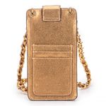 Porta Celular em Couro Dourado Mari