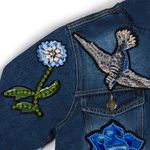 Jaqueta Jeans Monalovers Bordado Passaro e Flores