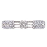 Pulseira Prata Bordada de Flor Cristal