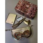 Kit 3 Peças em Couro Porta Óculos Dourada