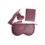  Kit 3 Peças em Couro Porta Óculos Cabernet