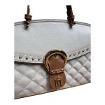 Bolsa em Couro Off Whiite com Caramelo Solange