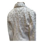 Blazer Off White Com Bordado de Pérolas