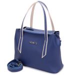 Bolsa Bangkok - Azul com Detalhes Marfim
