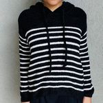 MOLETOM - estilo tricot - de máquina - listrado preto e branco 