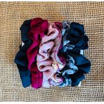 KIT ELÁSTICO PARA CABELO - (COM 6 ELÁSTICOS)- TONS ROSA, MARSALA E PRETO 