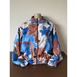 PARKA ESTAMPADA - TONS DE AZUL E MARROM 