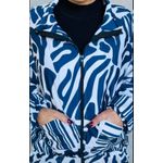 CORTA VENTO ESTAMPADO - LISTRAS - AZUL E BRANCO 