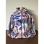 PARKA ESTAMPADA - TONS DE AZUL E LARANJA 