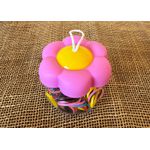 POTE DE ELÁSTICOS PARA CABELO - TEMA FLOR - COR ROSA 