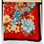 LENÇO - FLORAL - COM FUNDO VERMELHO 