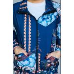 CORTA VENTO ESTAMPADO - SEM CAPUZ - TONS DE AZUL - FLORAL 