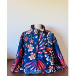CORTA VENTO ESTAMPADO - MODELO OVERSIZED - COLORIDO - TONS DE AZUL 