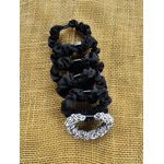 KIT ELASTICOS PARA CABELO - 6 unidades (5 cor preta e 1 animal print preto e branco) 