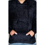 Moletom - estilo tricot - de máquina- cor preta 