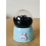 POTE DE ELÁSTICOS PARA CABELO - TEMA COELHO - COR AZUL 