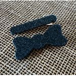 PRESILHAS - KIT COM 2 UN.- UM MODELO LAÇO - COM BRILHO - COR PRETA 