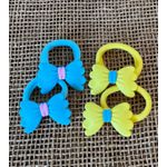 KIT ELÁSTICO PARA CABELO - LAÇOS - COR AZUL E AMARELO 