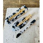 PRESILHAS - KIT 3 UN. - (2 PRESILHAS + 1 MODELO CLIP) - COR PRETO E BRANCO 