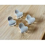 KIT MINI PIRANHA - COM 4 UN. - COR PRATA - FORMATO CORAÇÃO 