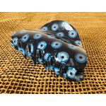 PIRANHA DE CABELO - OLHO GREGO - TONS DE AZUL E PRETO 