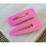 PRESILHAS - KIT COM 2 UN. - TOM DE ROSA/PINK - COM EFEITO DE BILHO