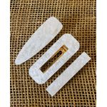 PRESILHAS - KIT 3 UN. - BRANCO COM BRILHO DOURADO 
