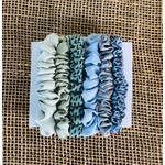 KIT ELÁSTICO PARA CABELO - (COM 6 ELÁSTICOS) - ANIMAL PRINT, TONS DE AZUL E VERDE 